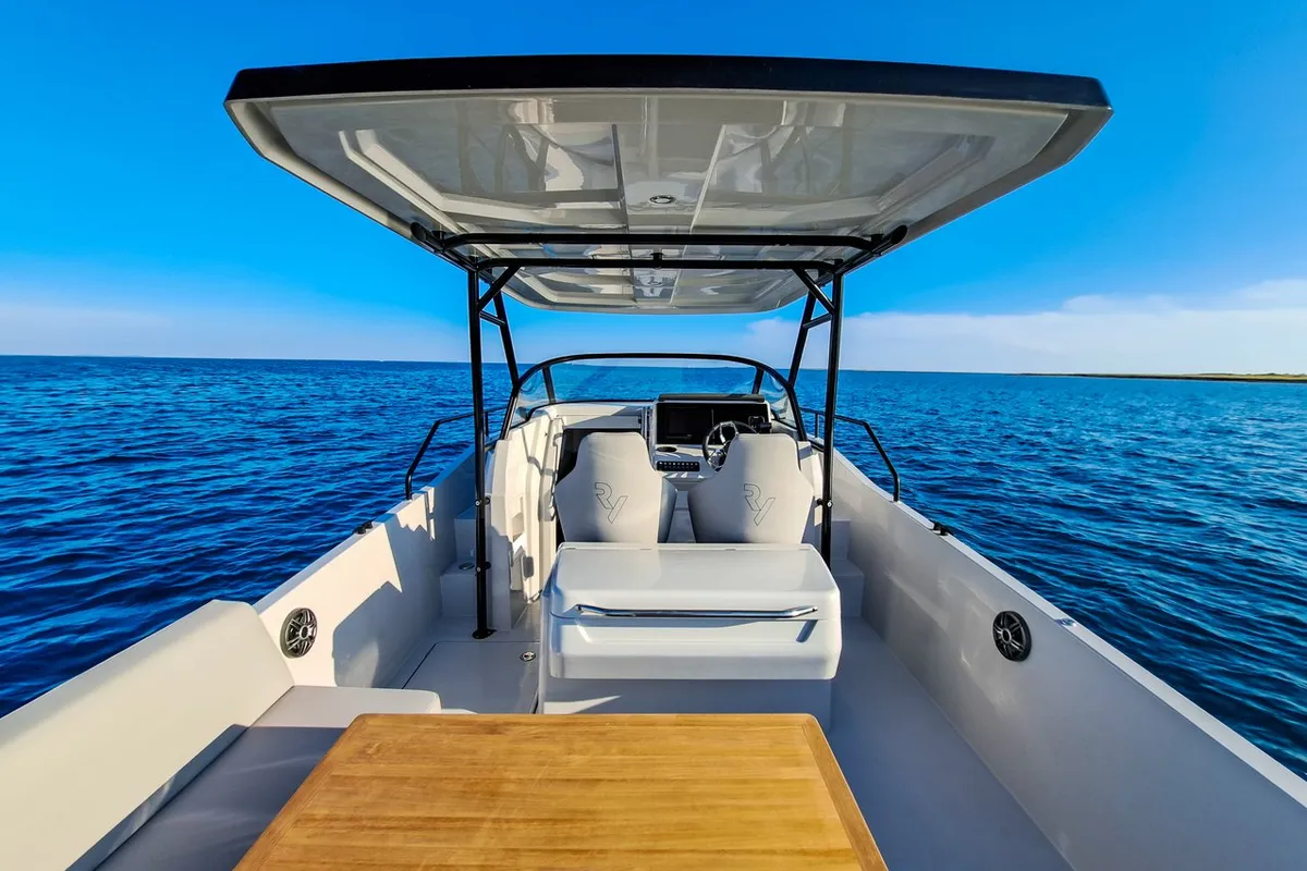 Deck of Ryck 280, a Ryck 280 motorboat at Grad Pula, Croatia