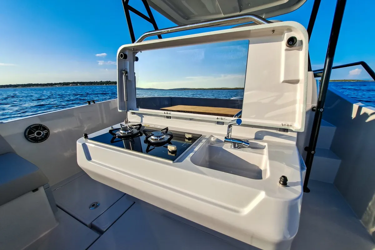 Galley of Ryck 280, a Ryck 280 motorboat at Grad Pula, Croatia