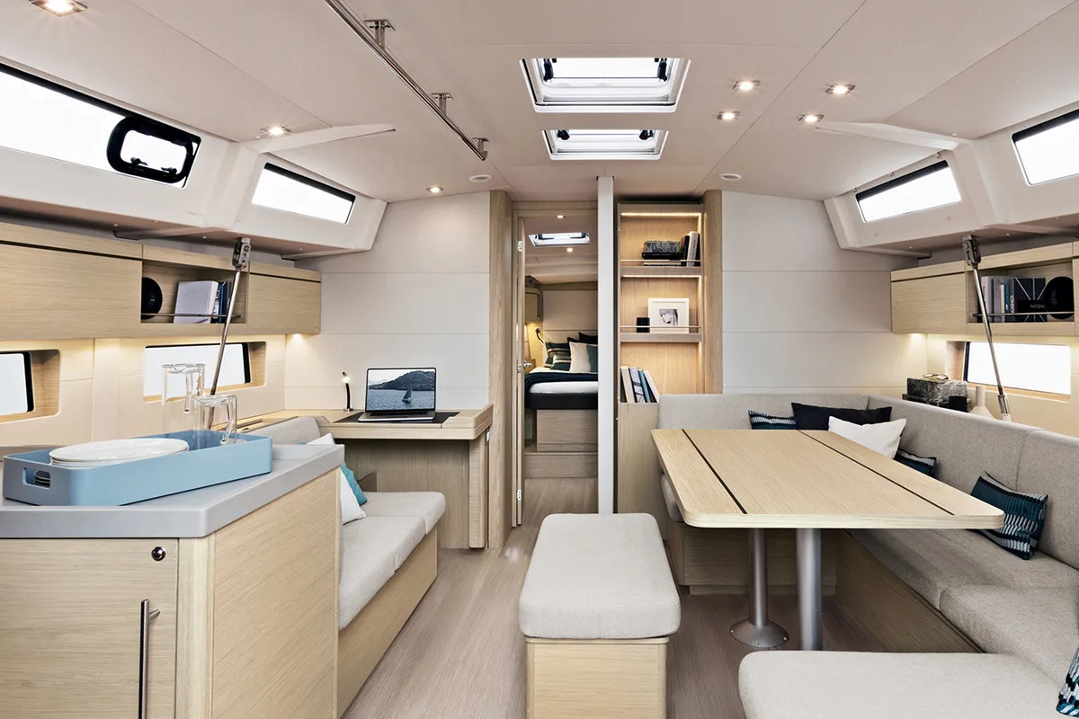 Salon of Arctic Fun, a Beneteau Oceanis 423 sailboat at Tromsø, Norway