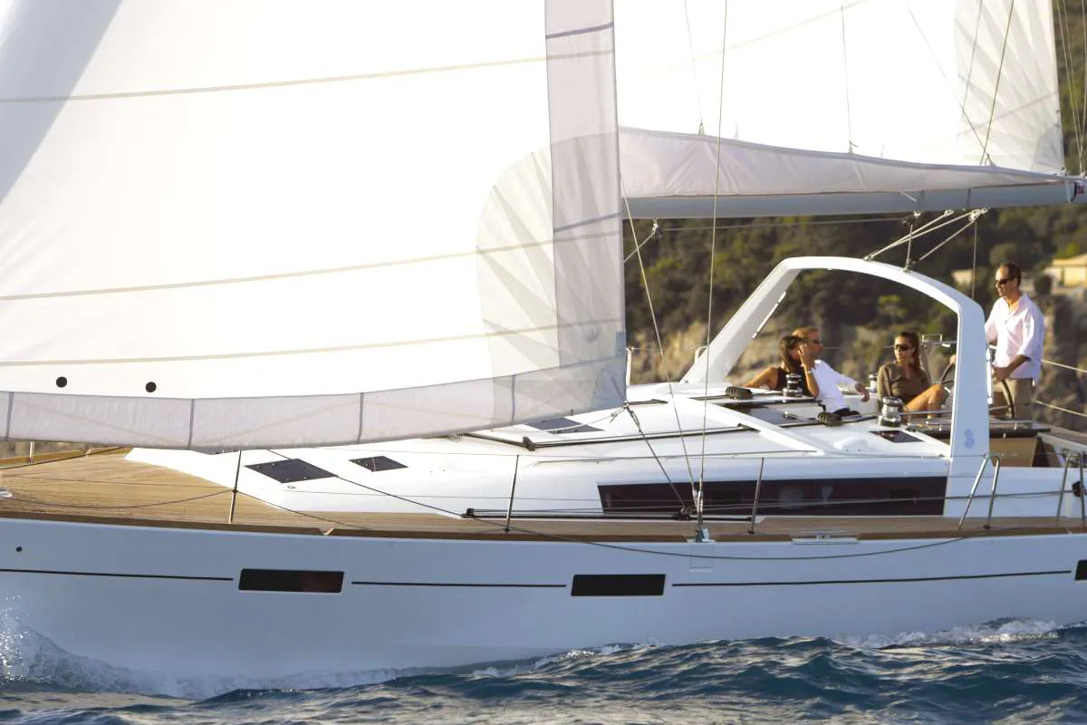 Exterior view of Stella, a Beneteau Oceanis 45 sailboat at Kos, Greece
