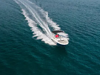Exterior view of Cap Camarat 5.5 WA, a Jeanneau Cap Camarat 5.5 WA motorboat at Grad Pula, Croatia