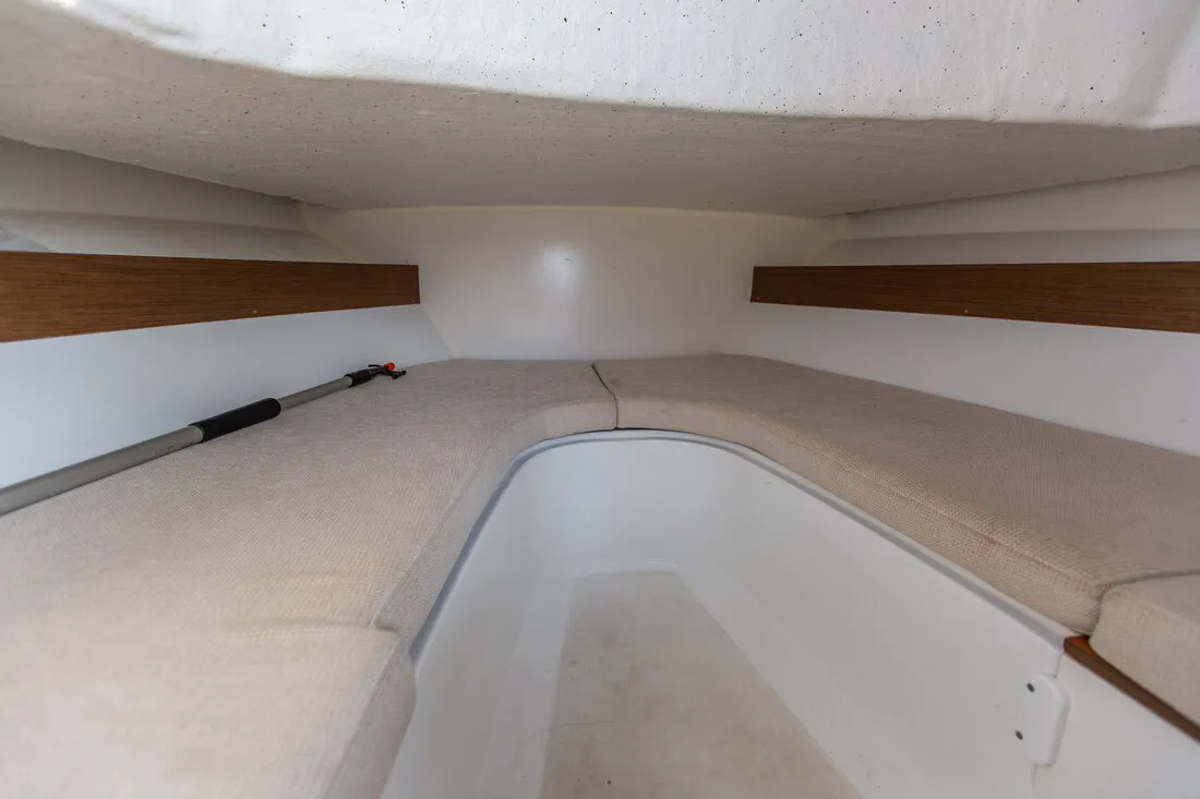 Cabin on Cap Camarat 5.5 WA, a Jeanneau Cap Camarat 5.5 WA motorboat at Grad Pula, Croatia