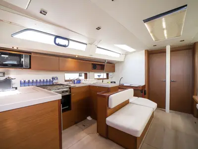 Galley of Briseide - Comfort line, a Beneteau Oceanis 51.1 sailboat at Olbia, Italy