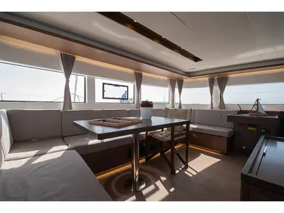 Salon of For Sail Again, a Lagoon 50 catamaran at Kos, Greece