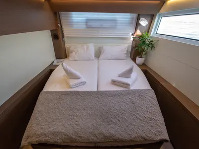 Cabin on For Sail Again, a Lagoon 50 catamaran at Kos, Greece