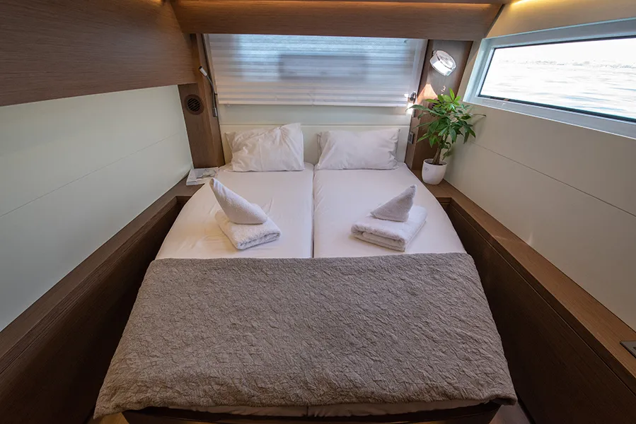 Cabin on For Sail Again, a Lagoon 50 catamaran at Kos, Greece