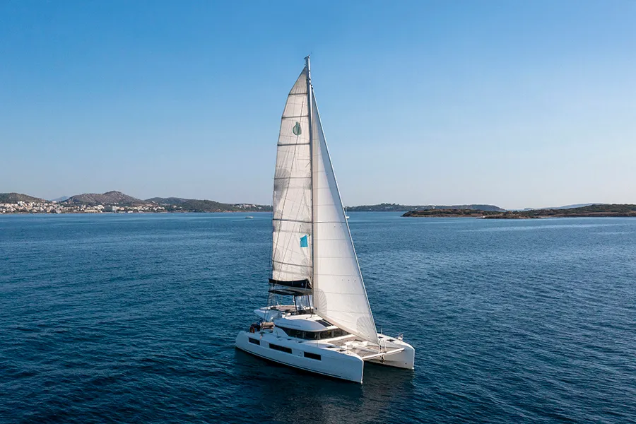 Exterior view of For Sail Again, a Lagoon 50 catamaran at Kos, Greece