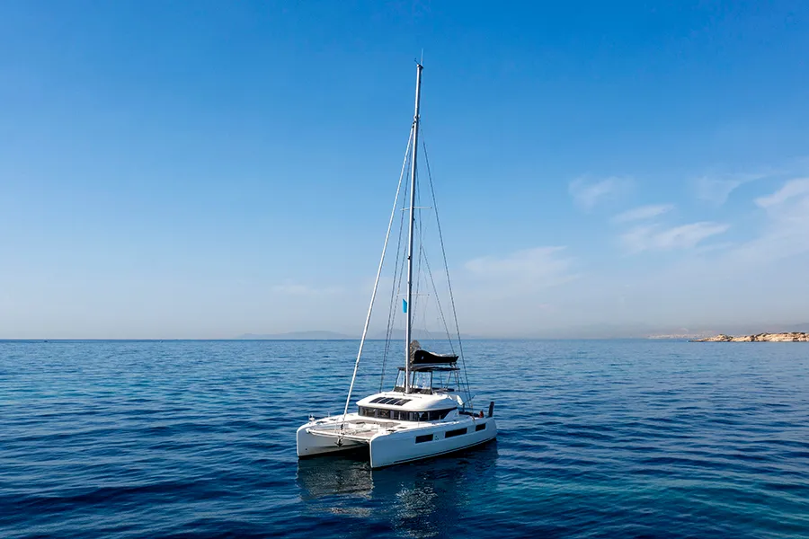 Exterior view of For Sail Again, a Lagoon 50 catamaran at Kos, Greece