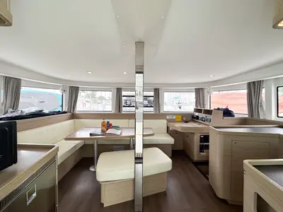 Salon of Island Riff, a Lagoon 42 catamaran at Road Town, British Virgin Islands