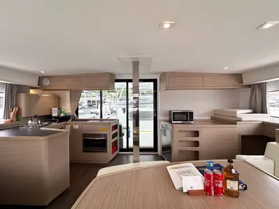 Galley of Island Riff, a Lagoon 42 catamaran at Road Town, British Virgin Islands