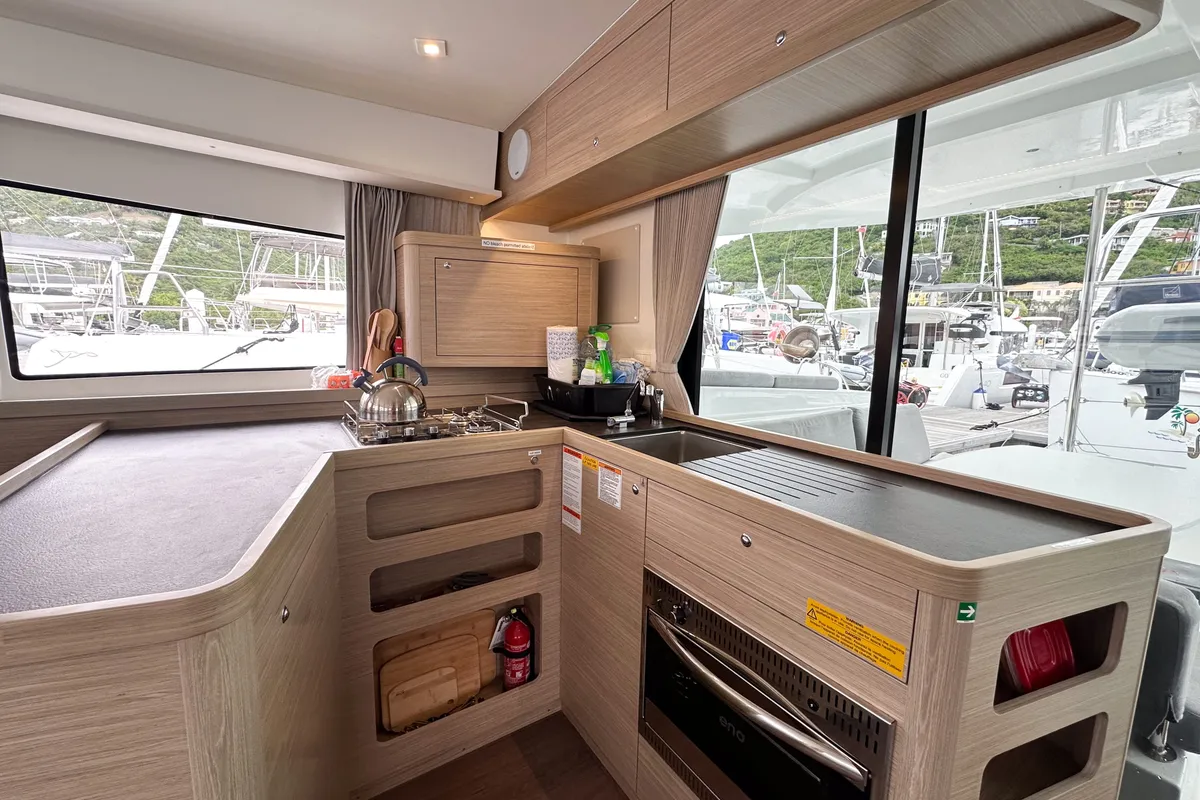 Galley of Island Riff, a Lagoon 42 catamaran at Road Town, British Virgin Islands