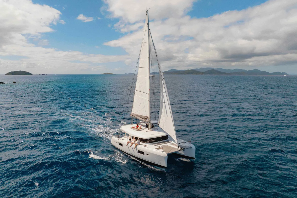 Exterior view of Island Riff, a Lagoon 42 catamaran at Road Town, British Virgin Islands