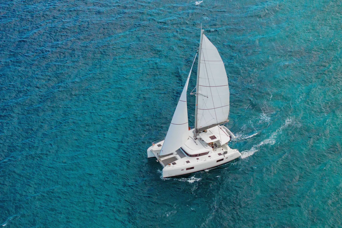 Exterior view of Island Riff, a Lagoon 42 catamaran at Road Town, British Virgin Islands