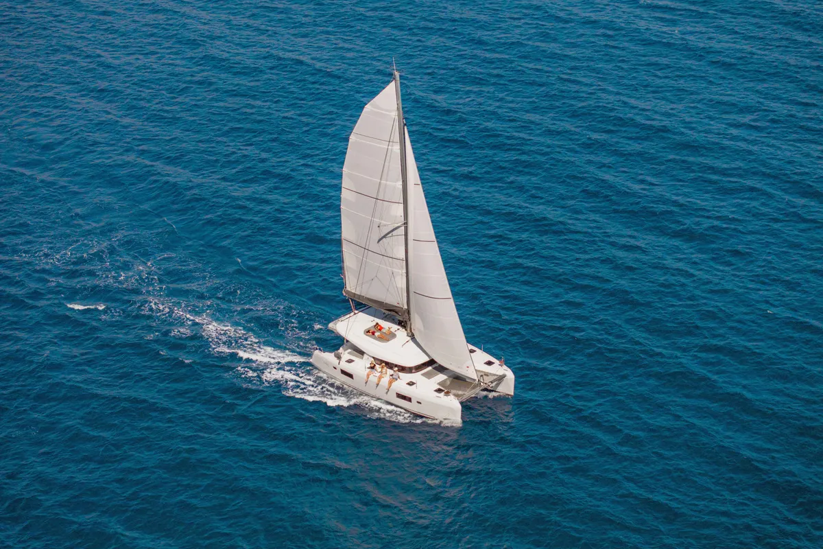 Exterior view of Island Riff, a Lagoon 42 catamaran at Road Town, British Virgin Islands