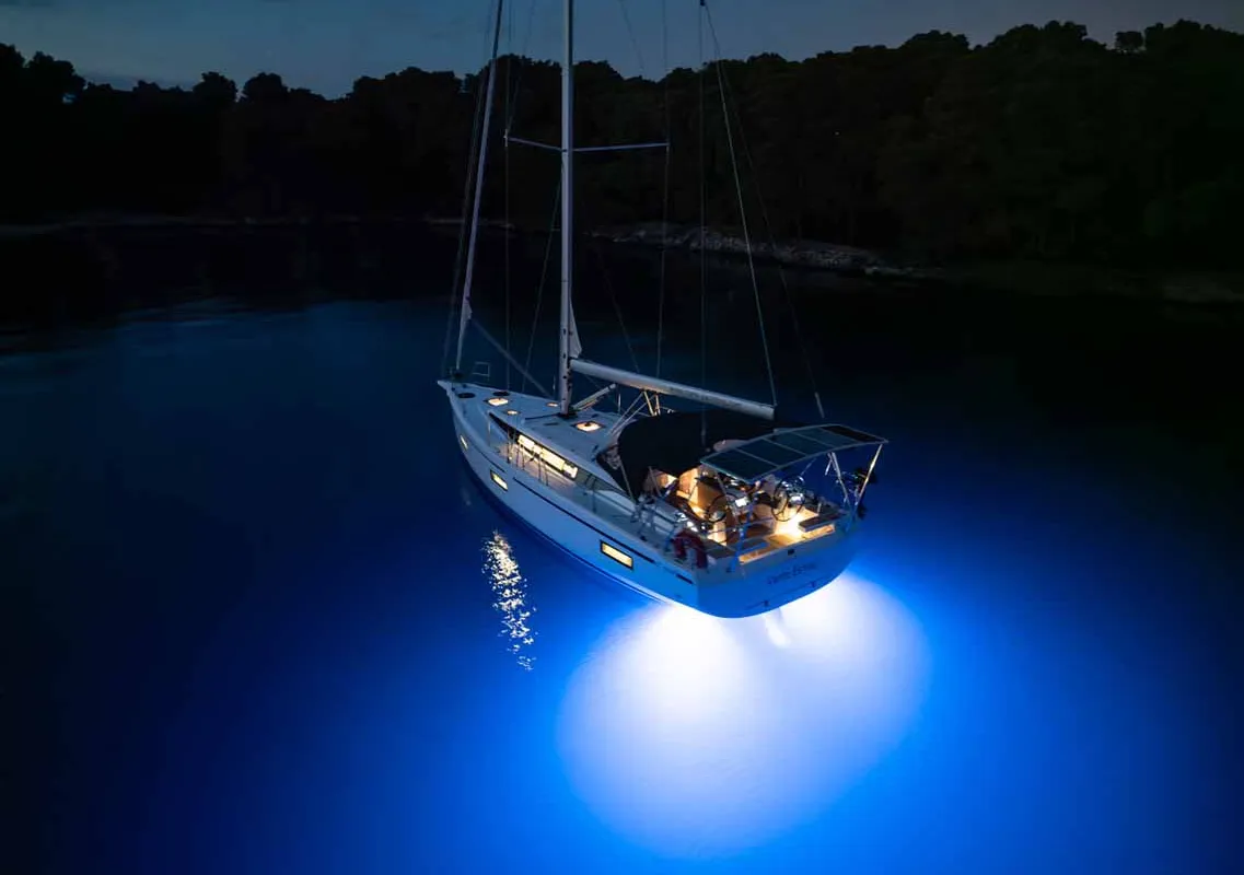 Exterior view of Vento Estivo, a Bavaria C42 sailboat at Grad Šibenik, Croatia