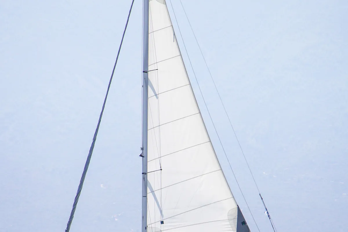 Exterior view of NAIADA , a Elan Impression 384 sailboat at Piraeus, Greece