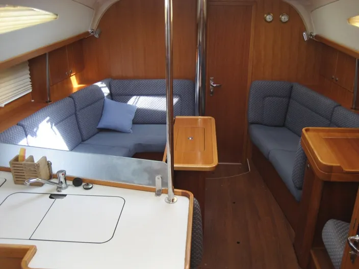 Salon of NAIADA , a Elan Impression 384 sailboat at Piraeus, Greece