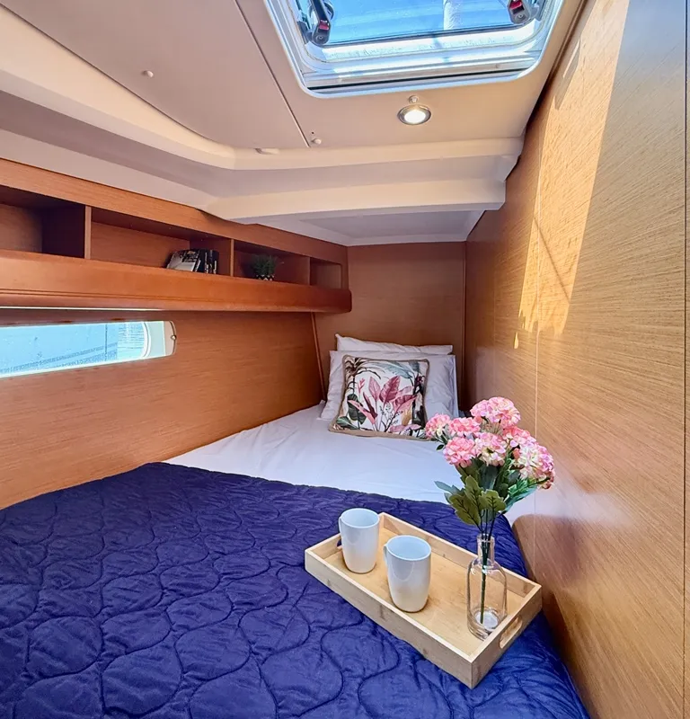 Cabin on Kefi, a Jeanneau Sun Odyssey 469 sailboat at Municipal Unit of Ellomenos, Greece