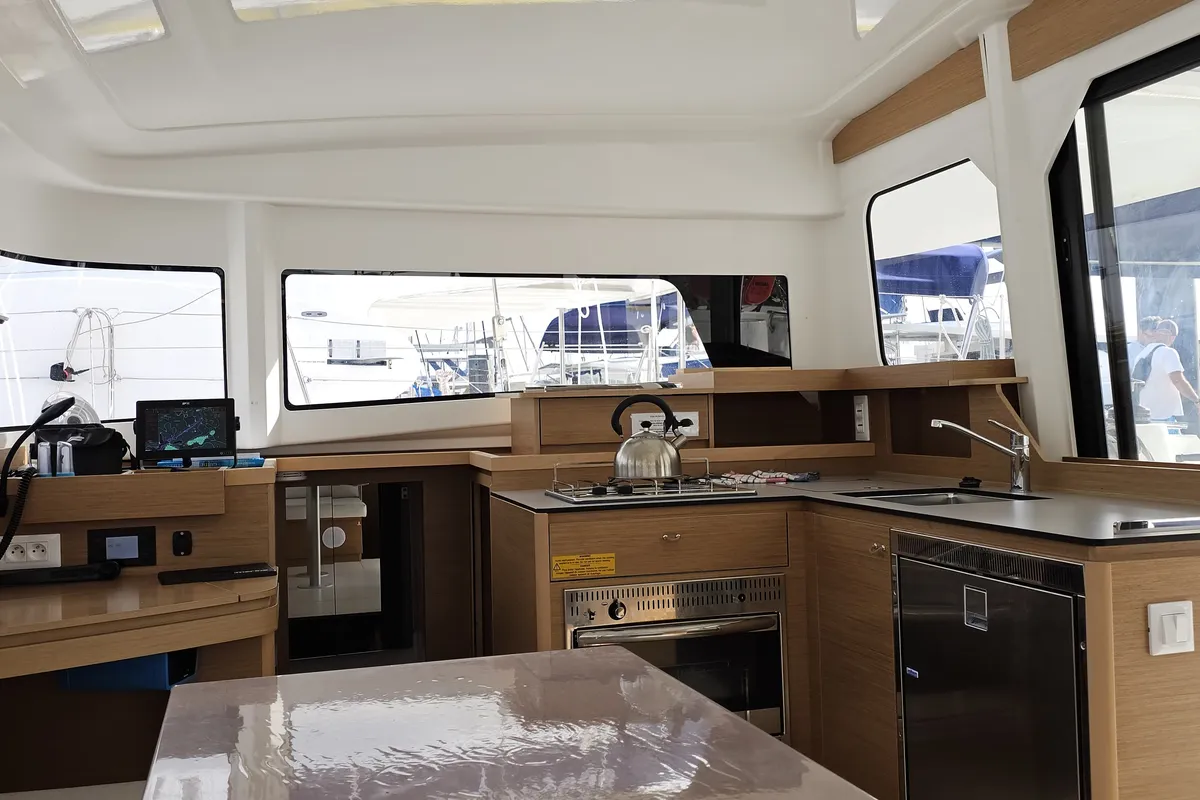 Galley of Star II, a Excess 11 catamaran at Alameda, United States