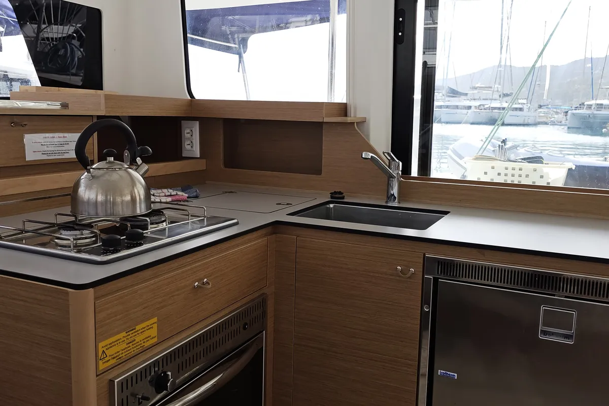 Galley of Star II, a Excess 11 catamaran at Alameda, United States