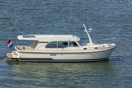 Exterior view of Salida, a Linssen motorboat at IJsselstein, Netherlands