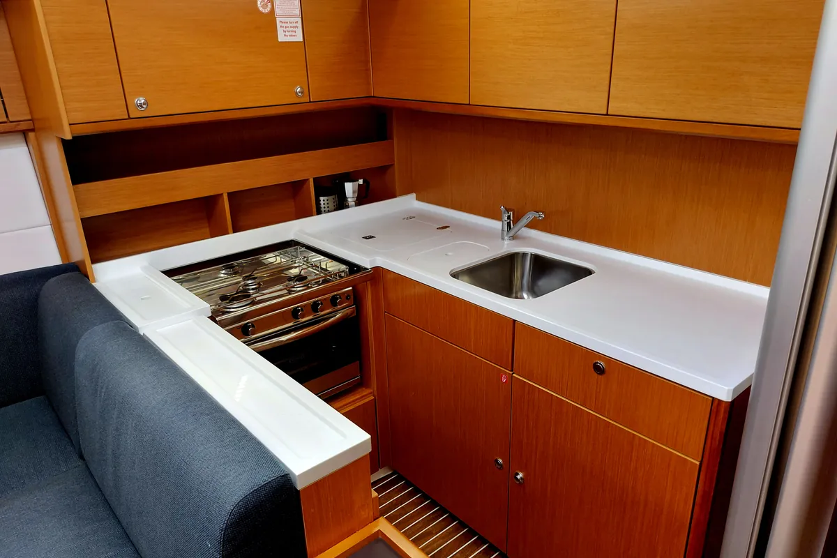 Galley of Promitheas, a Bavaria C57 sailboat at Athens, Greece