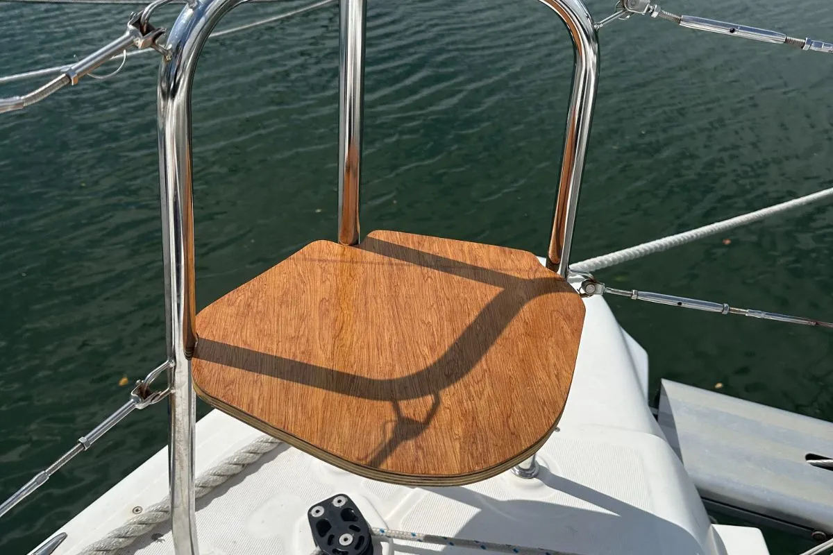 Deck of Tigra, a Lagoon 42 catamaran at Pointe-à-Pitre, France