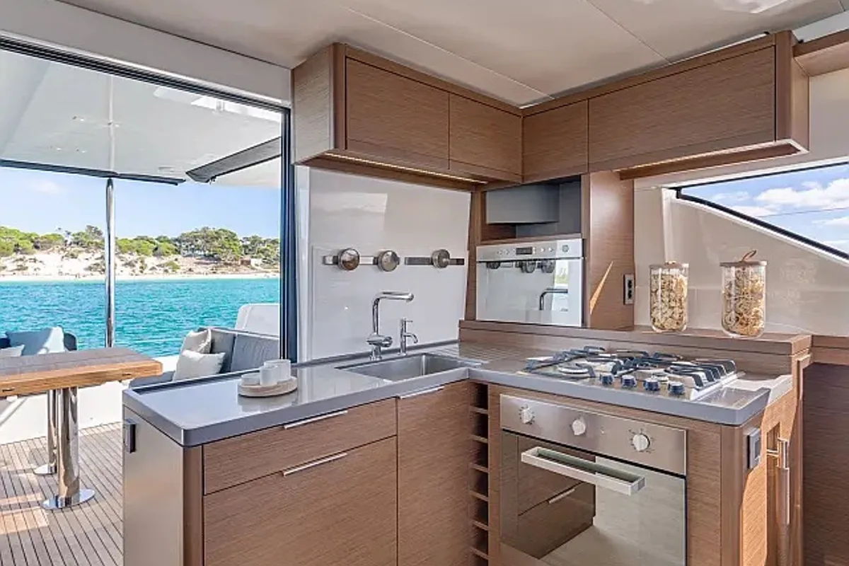 Galley of Sunshine, a Lagoon 50 catamaran at Grad Trogir, Croatia