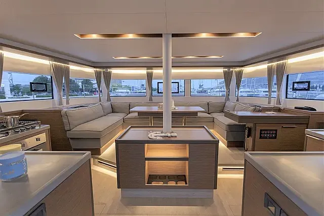 Salon of Sunshine, a Lagoon 50 catamaran at Grad Trogir, Croatia