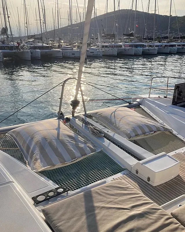 Deck of Sunshine, a Lagoon 50 catamaran at Grad Trogir, Croatia