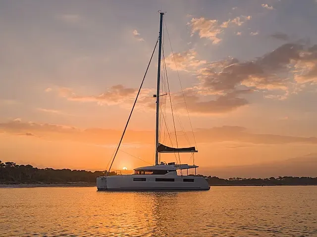 Exterior view of Sunshine, a Lagoon 50 catamaran at Grad Trogir, Croatia