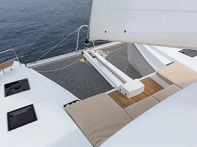 Deck of Sunshine, a Lagoon 50 catamaran at Grad Trogir, Croatia
