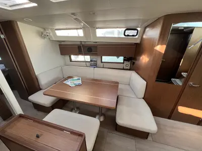 Cockpit of MariMar, a Beneteau Oceanis 46.1 sailboat at Municipal Unit of Lefkada, Greece