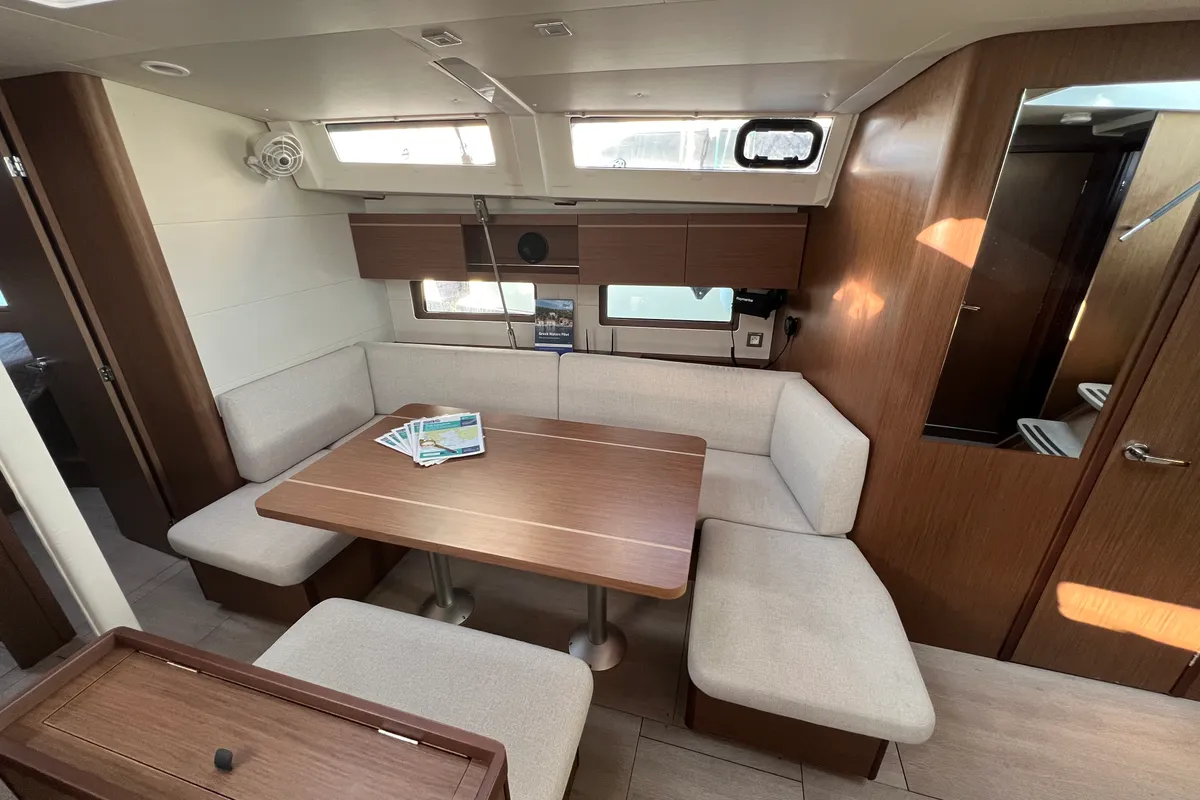 Cockpit of MariMar, a Beneteau Oceanis 46.1 sailboat at Municipal Unit of Lefkada, Greece