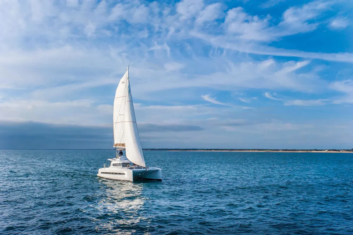Exterior view of ANEMOS, a Bali 4.3 catamaran at Capo d'Orlando, Italy