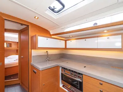 Galley of Imagine, a Dufour 470 sailboat at Kos, Greece