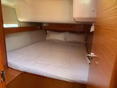 Cabin on Rita, a Dufour 460 Grand Large sailboat at es Jonquet, Spain