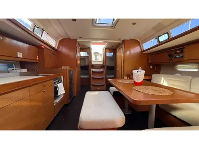 Salon of Rita, a Dufour 460 Grand Large sailboat at es Jonquet, Spain