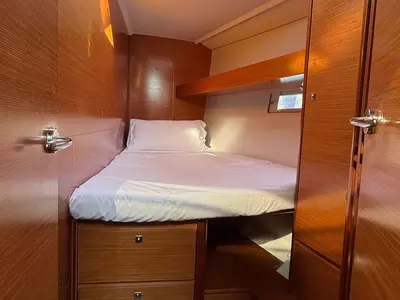 Cabin on Rita, a Dufour 460 Grand Large sailboat at es Jonquet, Spain