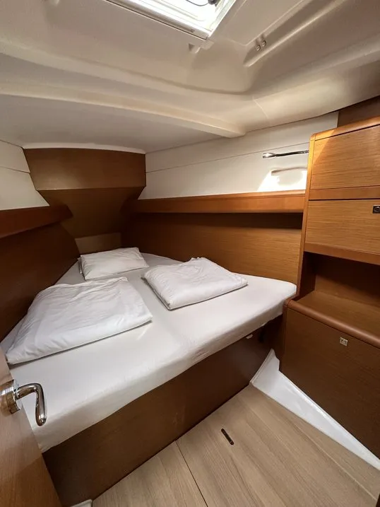 Cabin on Cash, a Jeanneau Sun Odyssey 389 sailboat at Pakoštane, Croatia