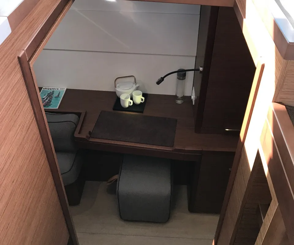 Cabin on Saudade, a Lagoon 40 catamaran at Olbia, Italy