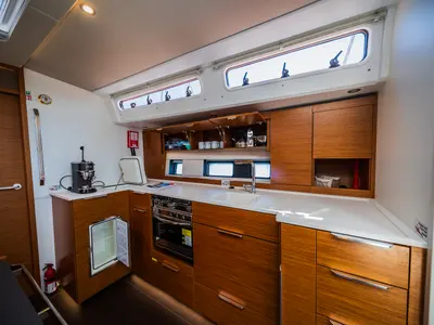 Galley of Darling Ow, a Hanse 510 sailboat at Seget Donji, Croatia
