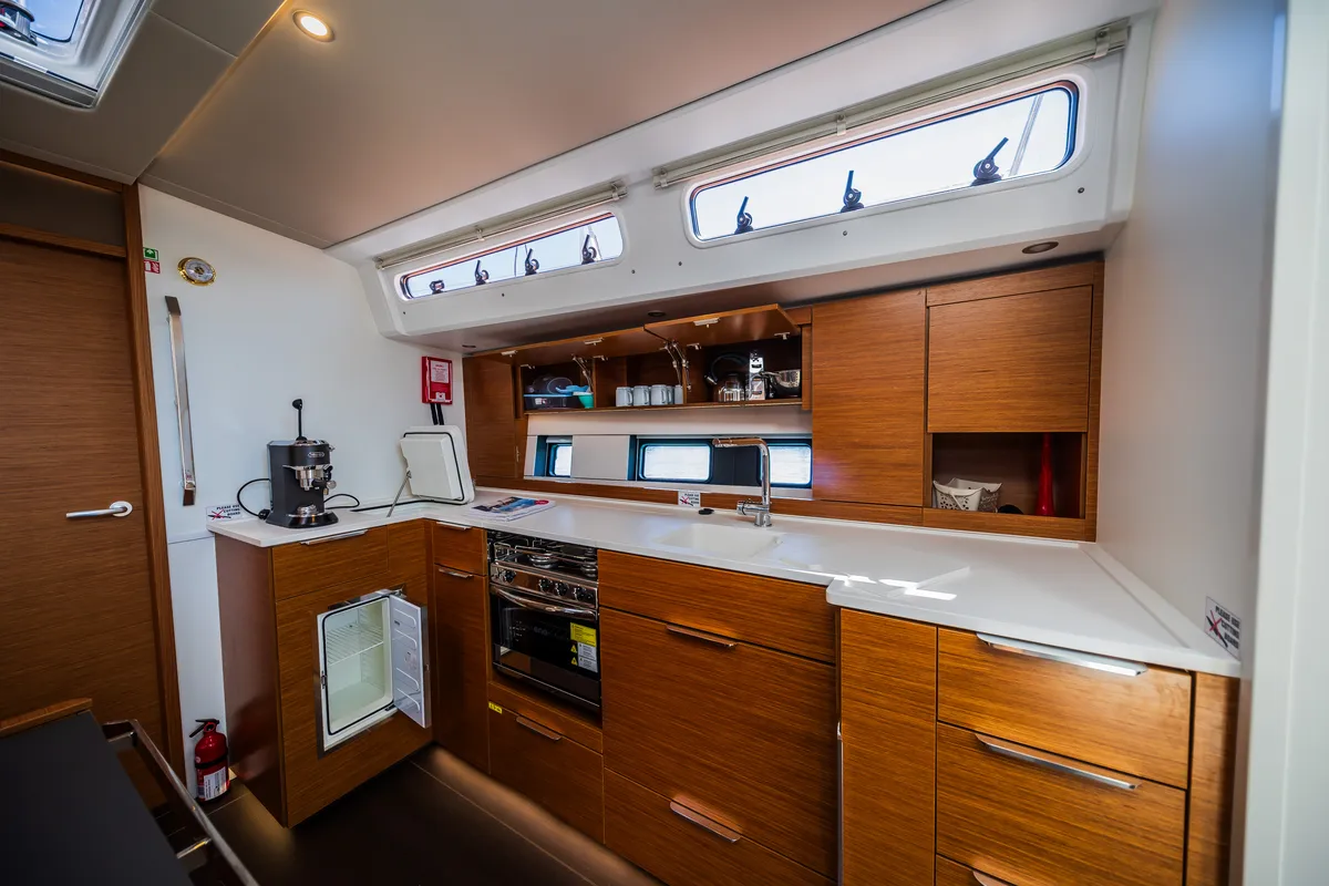 Galley of Darling Ow, a Hanse 510 sailboat at Seget Donji, Croatia
