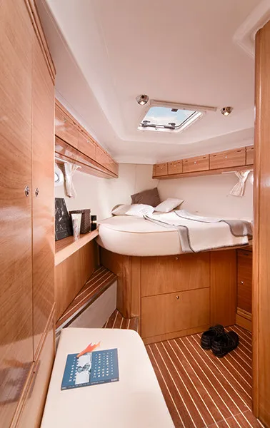 Cabin on Ariadni, a Bavaria 40 Cruiser sailboat at Preveza, Greece