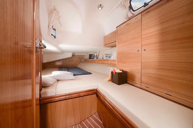 Cabin on Ariadni, a Bavaria 40 Cruiser sailboat at Preveza, Greece