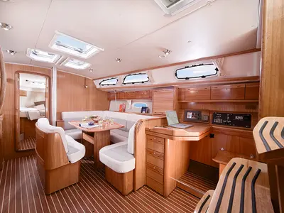 Salon of Ariadni, a Bavaria 40 Cruiser sailboat at Preveza, Greece