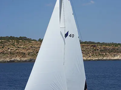 Exterior view of Ariadni, a Bavaria 40 Cruiser sailboat at Preveza, Greece