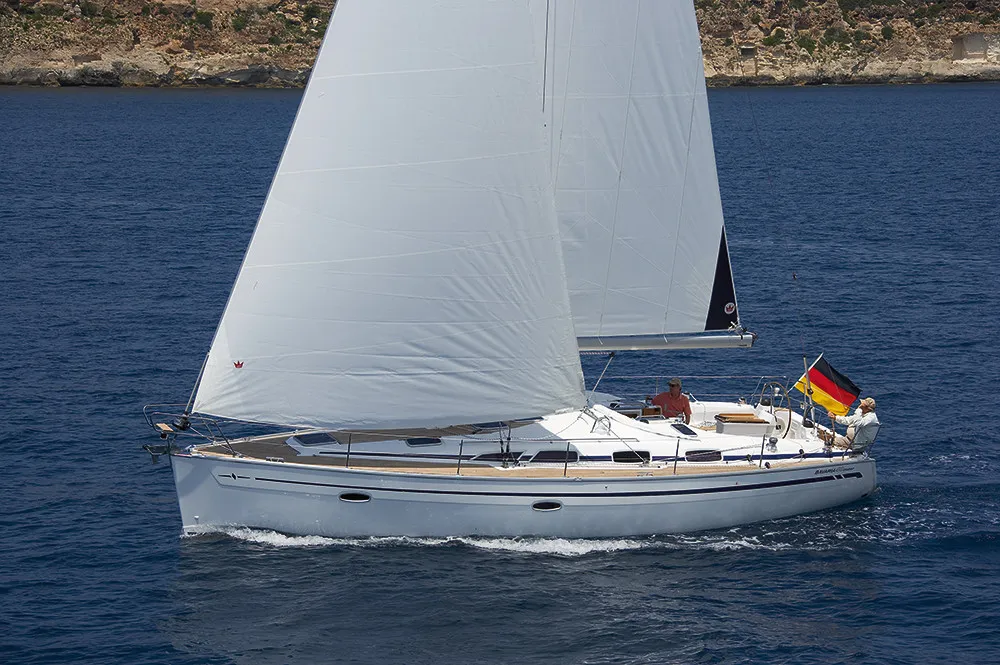 Exterior view of Ariadni, a Bavaria 40 Cruiser sailboat at Preveza, Greece
