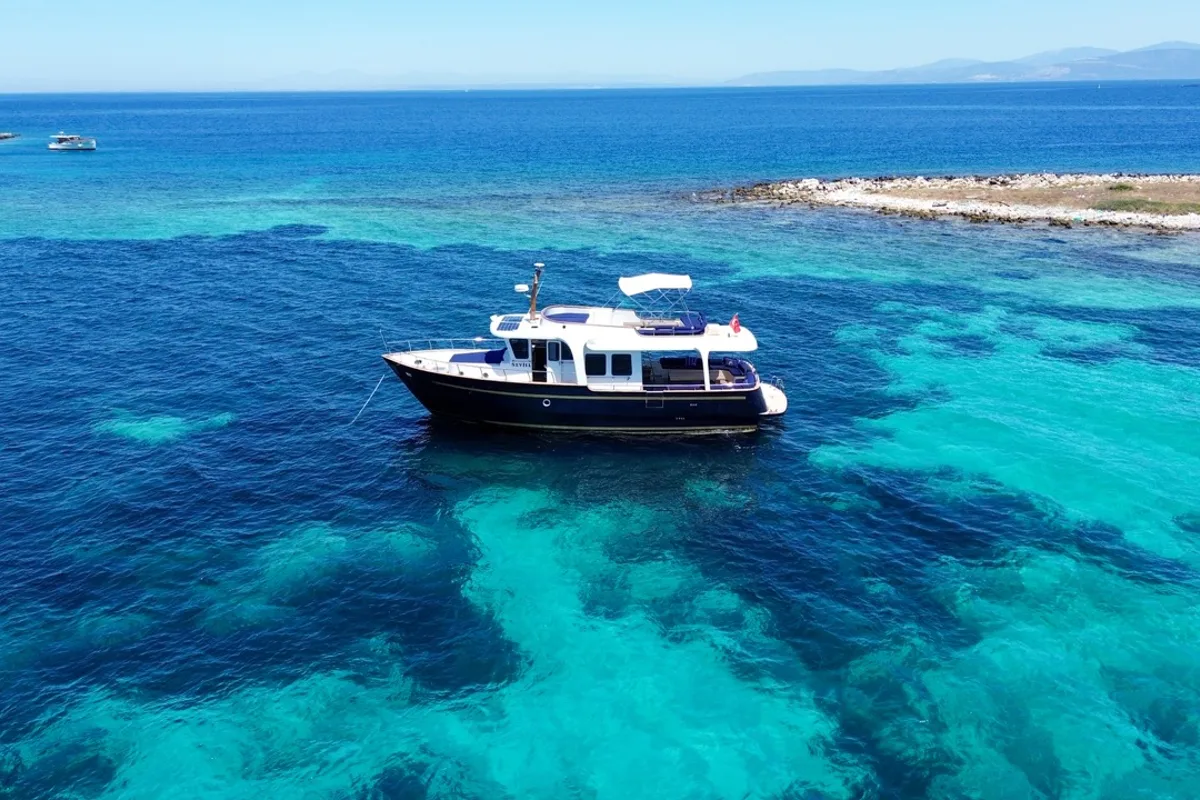 Exterior view of Sevill, a Gulet Custom built 183 motor yacht at Bodrum, Turkey