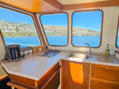 Galley of Sevill, a Gulet Custom built 183 motor yacht at Bodrum, Turkey